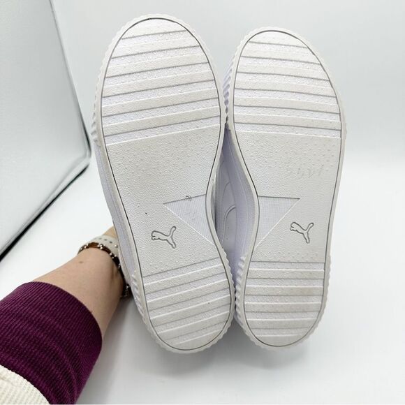Puma Carina White Faux Leather and Fabric Mid-Top Chunky Sneaker Sz 7 C EUR 39 - Picture 14 of 15